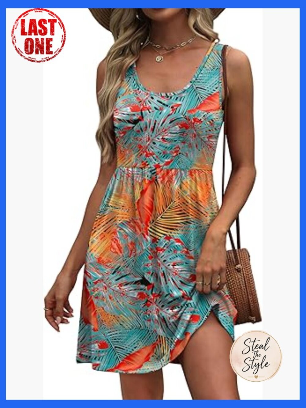 Sleeveless A-Line Sundress with Pockets Floral Solid